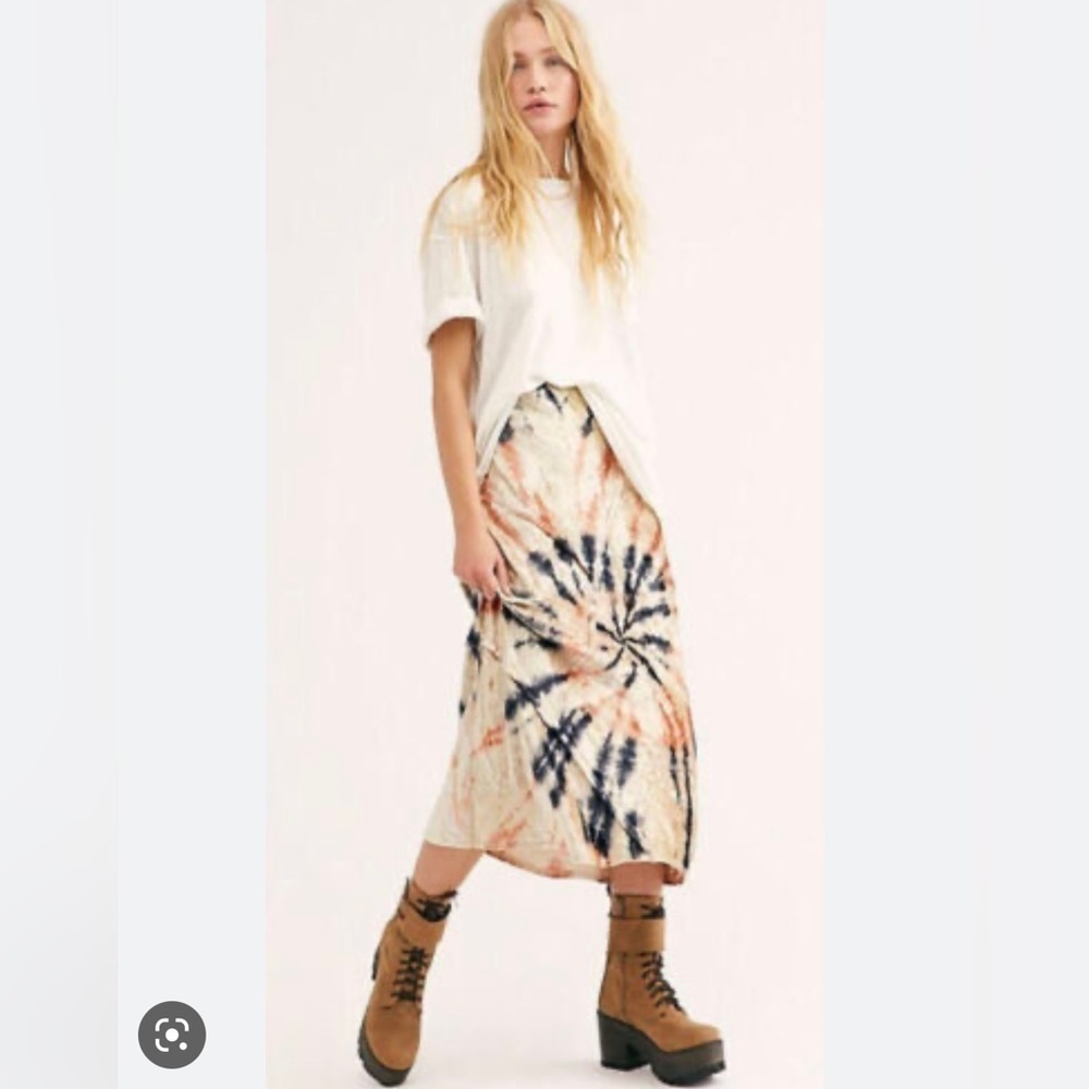 Free People Serious Swagger Tie Die Velvet Skirt Firework Combo Size S NWT $128